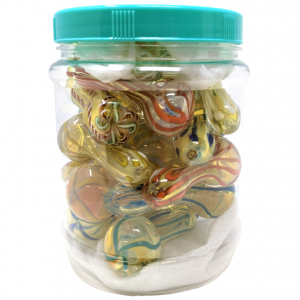 3" Assorted Design Gold Fumed Hand Pipe 20Ct Jar [KP20HPJAR]